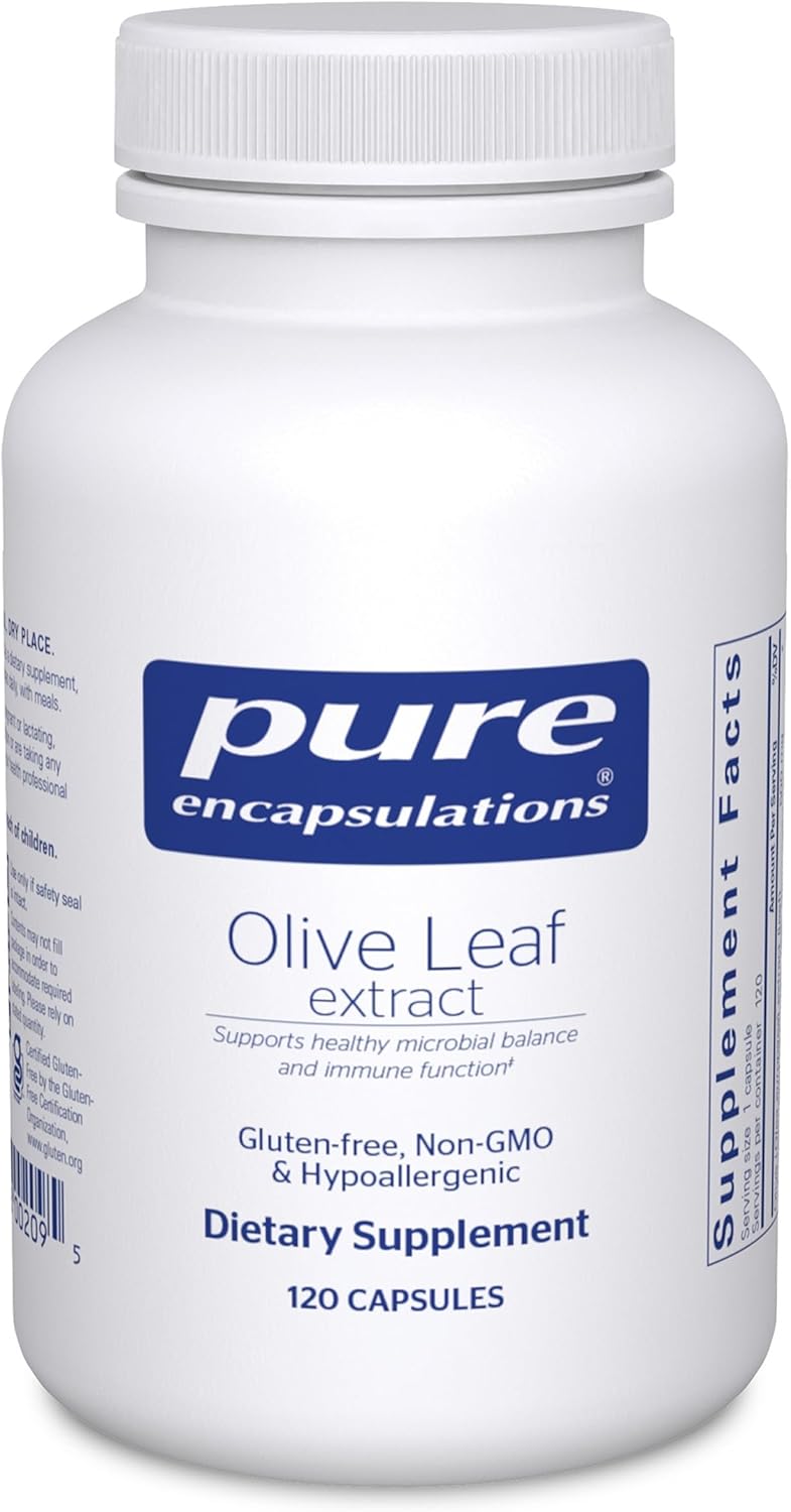 Pure Encapsulations Olive Leaf Extract | Hypoallergenic Supplement Supports Immune System and Healthy Intestinal Environment | 120 Capsules