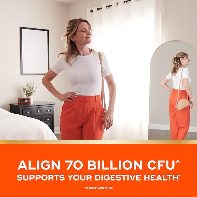 Align Probiotic, 70 Billion CFU, 6 Strain Blend, Probiotics for Women and Men, Daily Probiotics for Digestive Health, Helps Relieve Occasional Bloating & Gas 30 Capsules