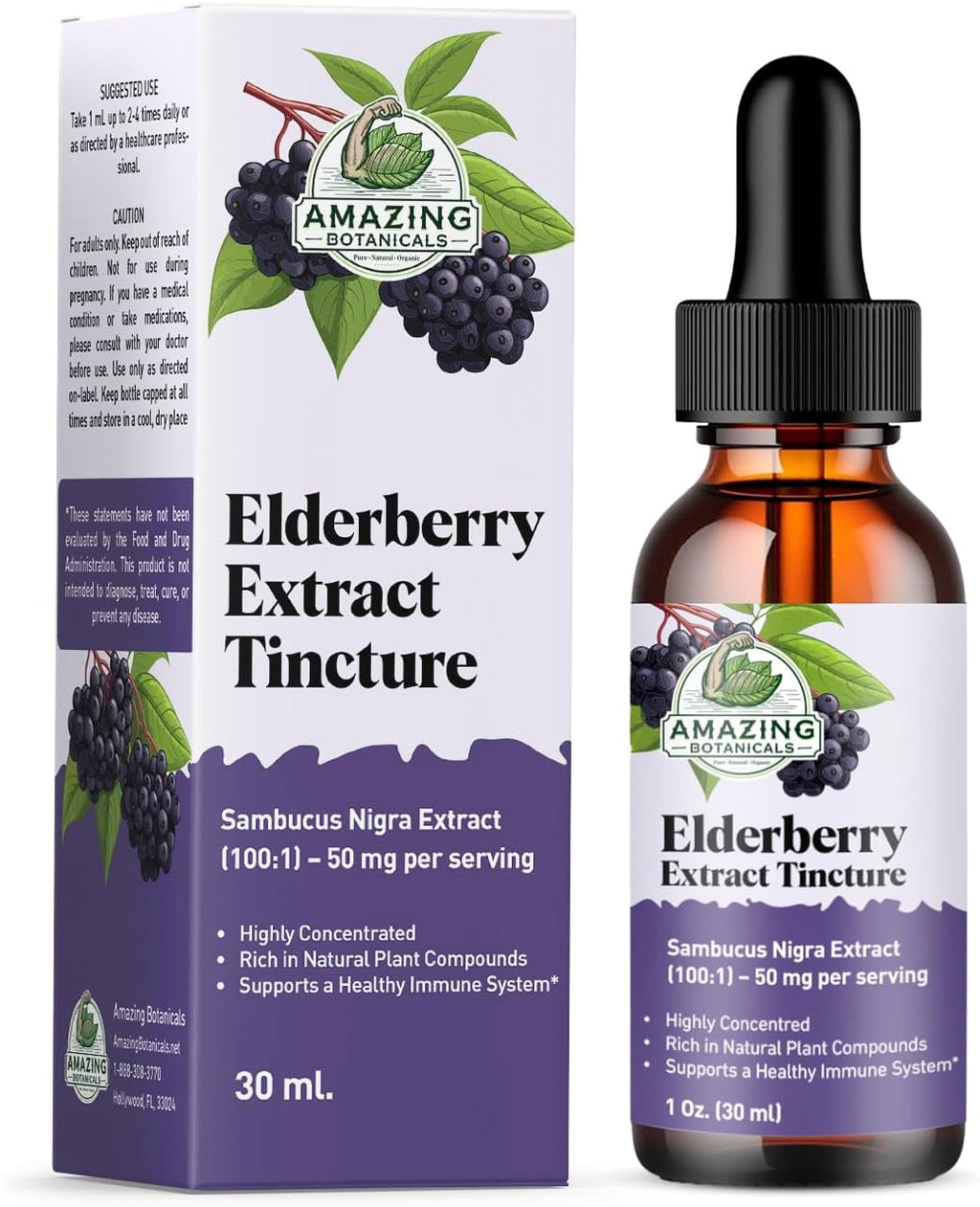 Elderberry Extract 15,000mg Strength Tincture - Organic Immune Support & Wellness Supplement | Elderberry Syrup Organic | 30ml/1oz