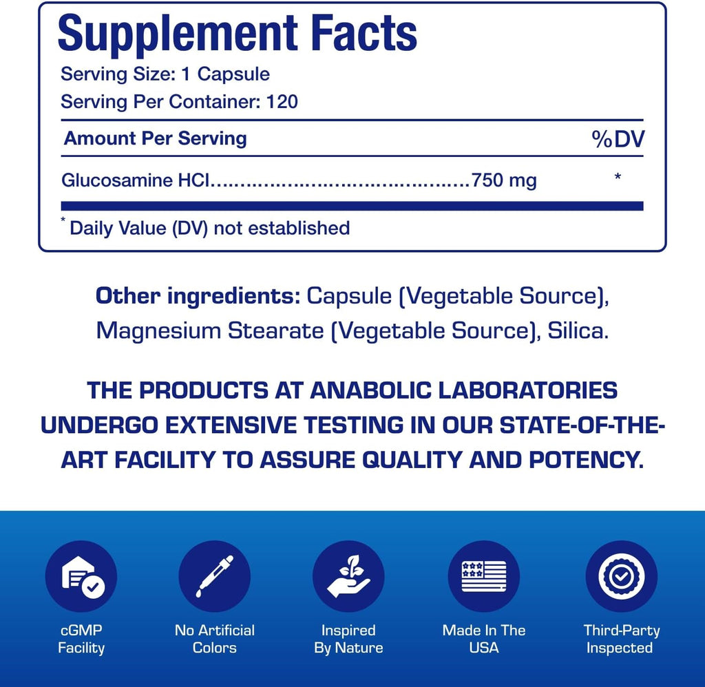 Vegan Glucosamine Joint Health Supplement - Soft Tissue Cartilage Tendon and Ligament Supplement for Enhanced Mobility Comfort & Flexibility - Non-GMO Shellfish Free & Made in The USA - 120 Servings