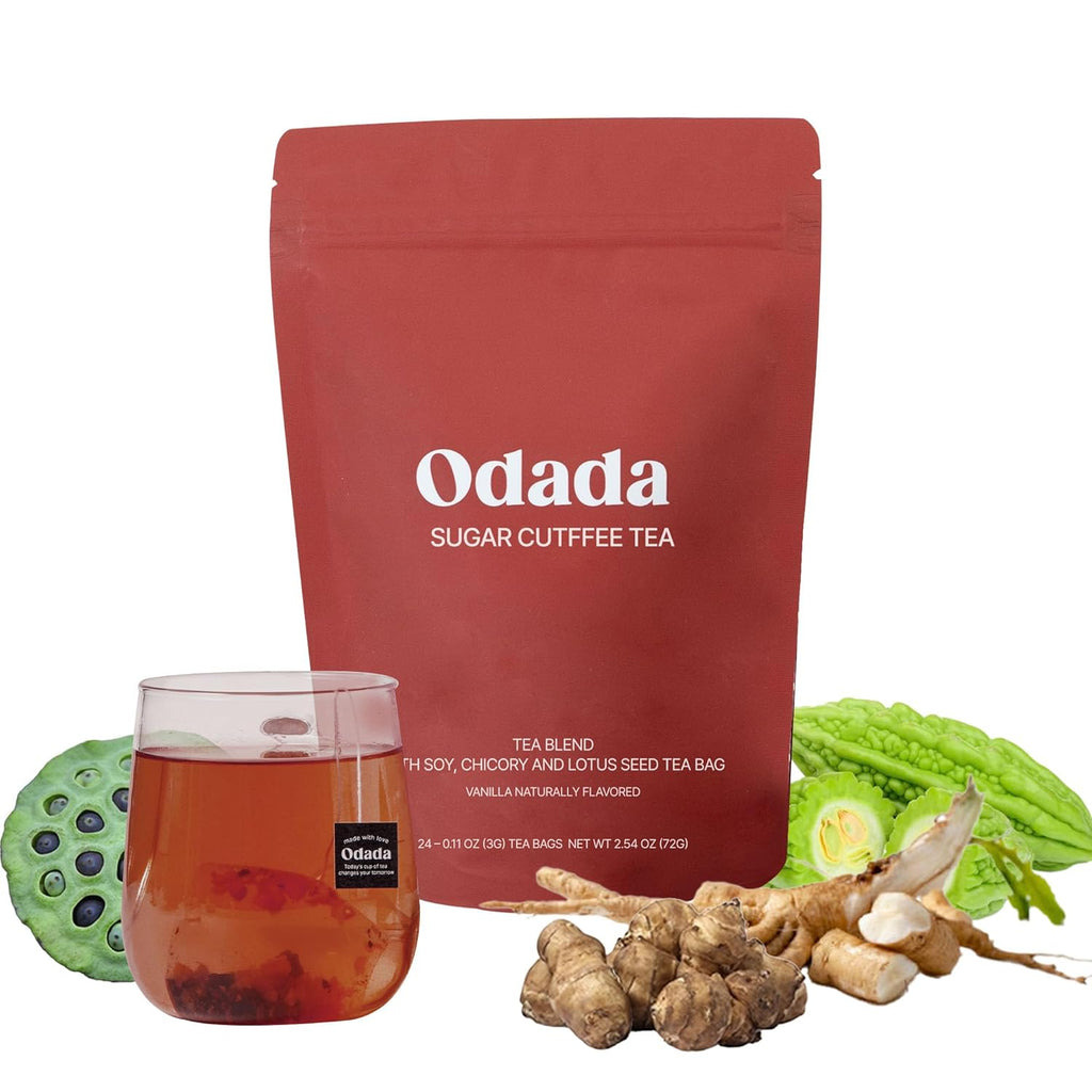 Odada Sugar Cutffee Tea - Zero Sugar, Caffeine-Free Korean Herbal Coffee Alternative, Bitter Melon & Chicory Root Blend for Post-Meal Lightness, Clean Balance & Daily Wellness, 24 Tea Bags
