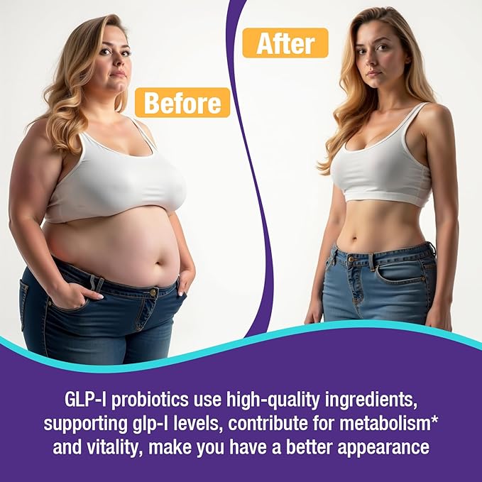 GLP-1 Supplements Women & Men, 14-in-1 GLP1 for Daily GLPl Level*,Metabolism*, Digestion & Energy, 5X Advance Formulate GLP 1 with Akkermansia Probiotic, 60 Caps
