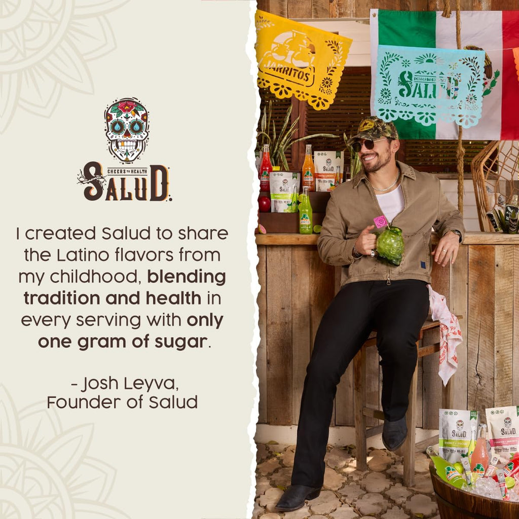 Salud x Jarritos 2-in-1 Hydration Packets + Immunity Electrolytes Powder, Mandarin - Agua Fresca Drink Mix, Elderberry, Dairy & Soy Free, Non-GMO, Gluten Free, Vegan, 1g Sugar (15 Servings)