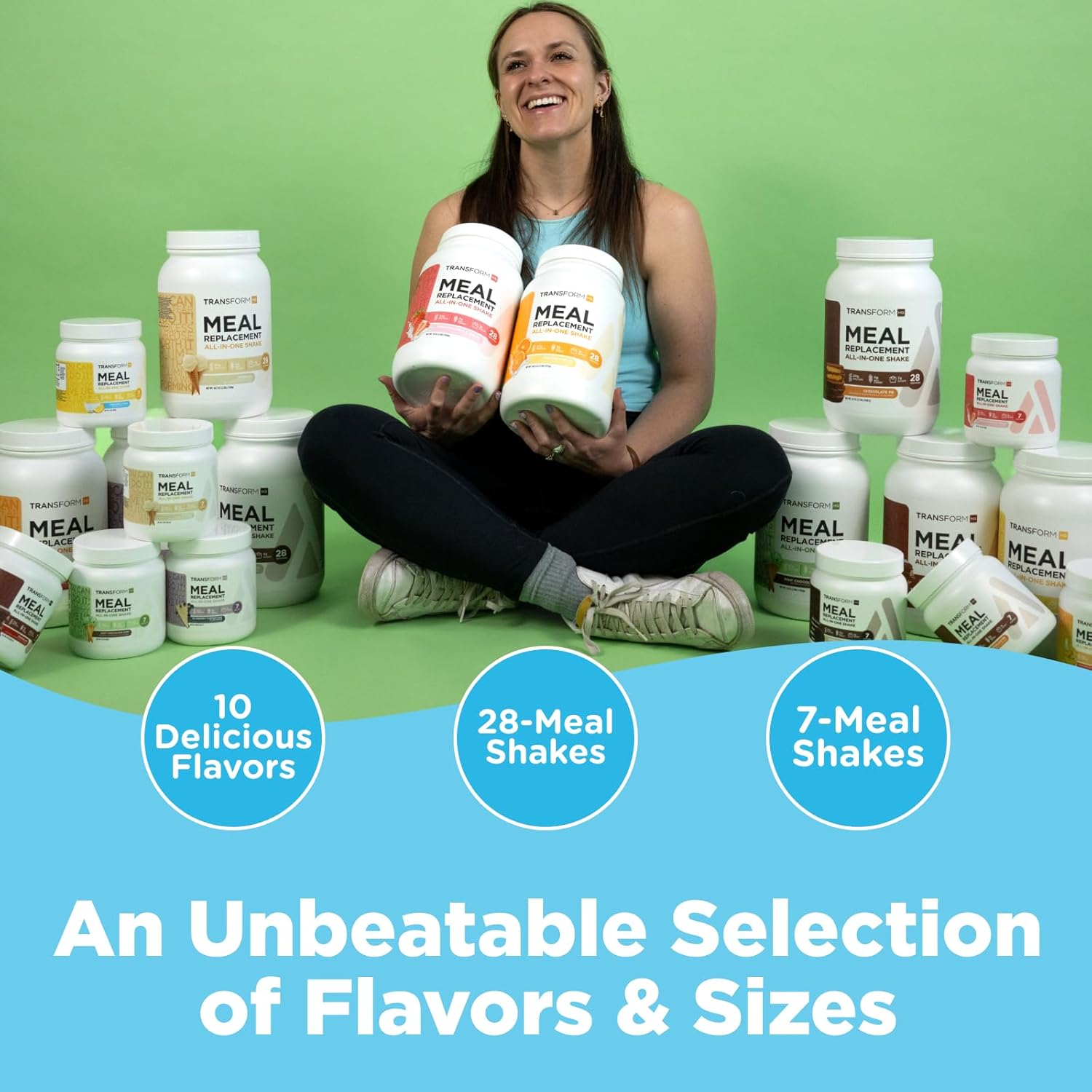 TransformHQ Meal Replacement Shake Powder 28 Servings (Strawberry & Cream) - Gluten Free, Non-GMO