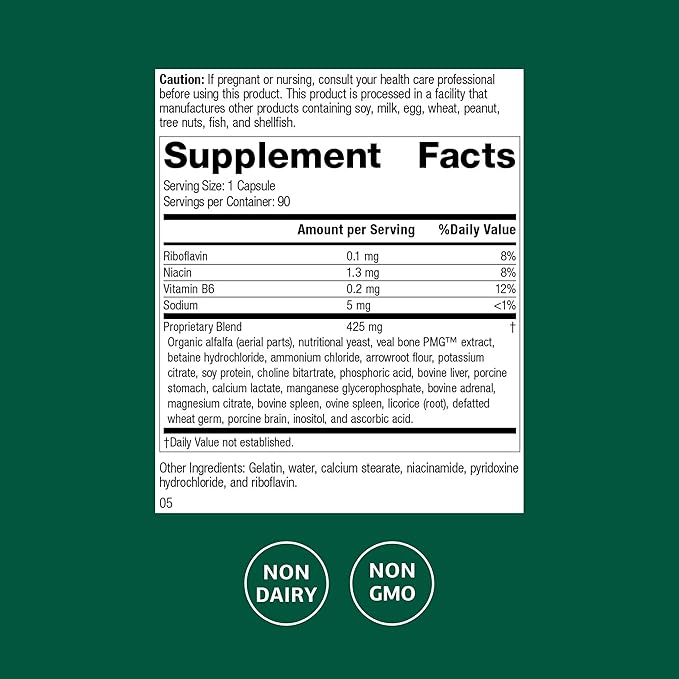 Standard Process Ostarplex - Dietary Supplement for Connective Tissue Health - Aids Liver Health & Function - Contains Vitamin B6 - Non-Dairy - 90 Capsules (90 Servings)