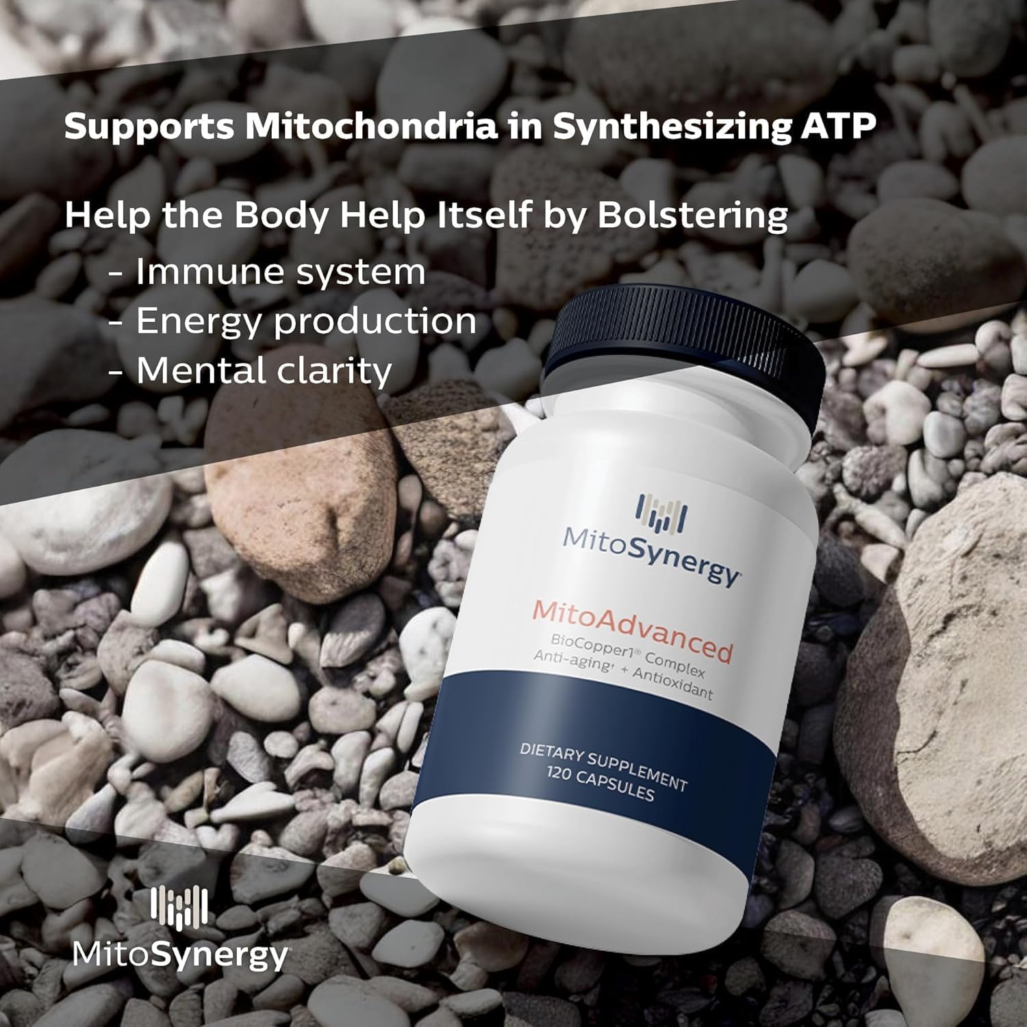 MitoAdvanced BioCopper1 (Cunermuspir) - Bioavailable Copper Mitochondrial Cocktail with Coq10, Thiamin, Ribose, Folate, Choline and Pantothenic Acid - Anti-Aging, Anti-Graying - 120ct