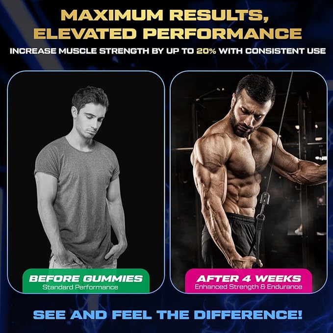Creatine Monohydrate Gummies for Men & Women, 9000MG Creatine Gummies Sugar Free with L-Taurine, BCAA 2:1, B12 B6 for Boost Strength, Focus & Endurance, Vegan, Non-GMO, Blueberry 120*2 Bottle