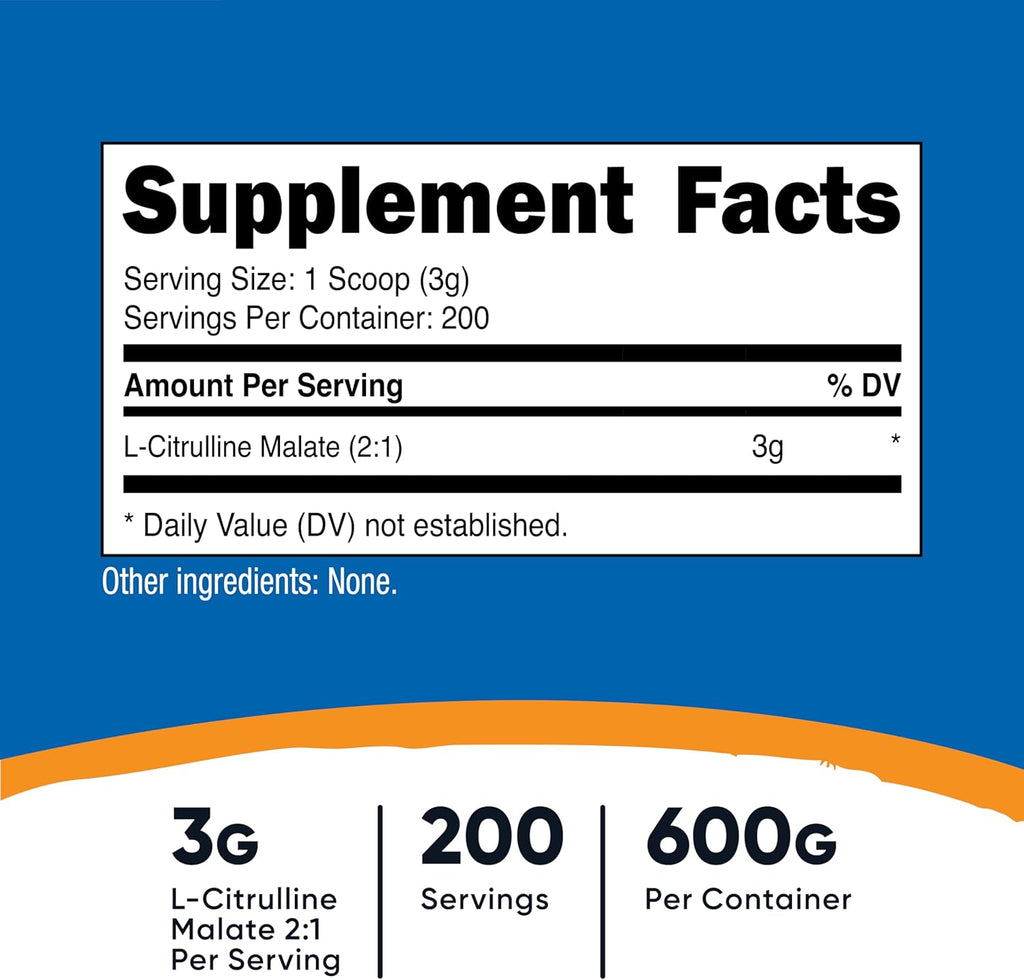 Nutricost L-Citrulline Malate (2:1) Powder (600 Grams)