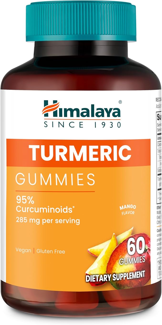 Himalaya Turmeric Gummies, Herbal Gummy Supplement for Joint Health, Mango Flavor, Vegan, Gluten Free, 285 mg, 60 Gummies