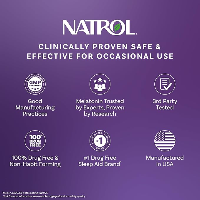 Natrol Fast Dissolve Melatonin 1 mg, Sleep Support for Adults