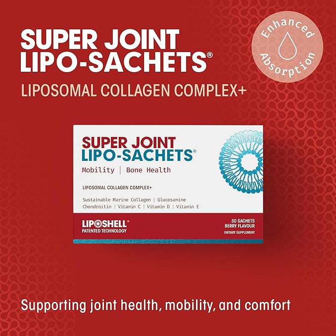 Super Joint Lipo-Sachets Liposomal Collagen Joint Supplement - Liquid Collagen Peptides to Support Joint Health, Mobility & Comfort