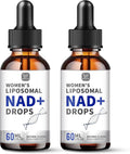 Women's NAD Liquid Supplement, Pure 500mg Liposomal NAD - Cell Regeneration，Energy & Metabolism Support, Vegan,Sugar Free，Additives Free，2 Packs