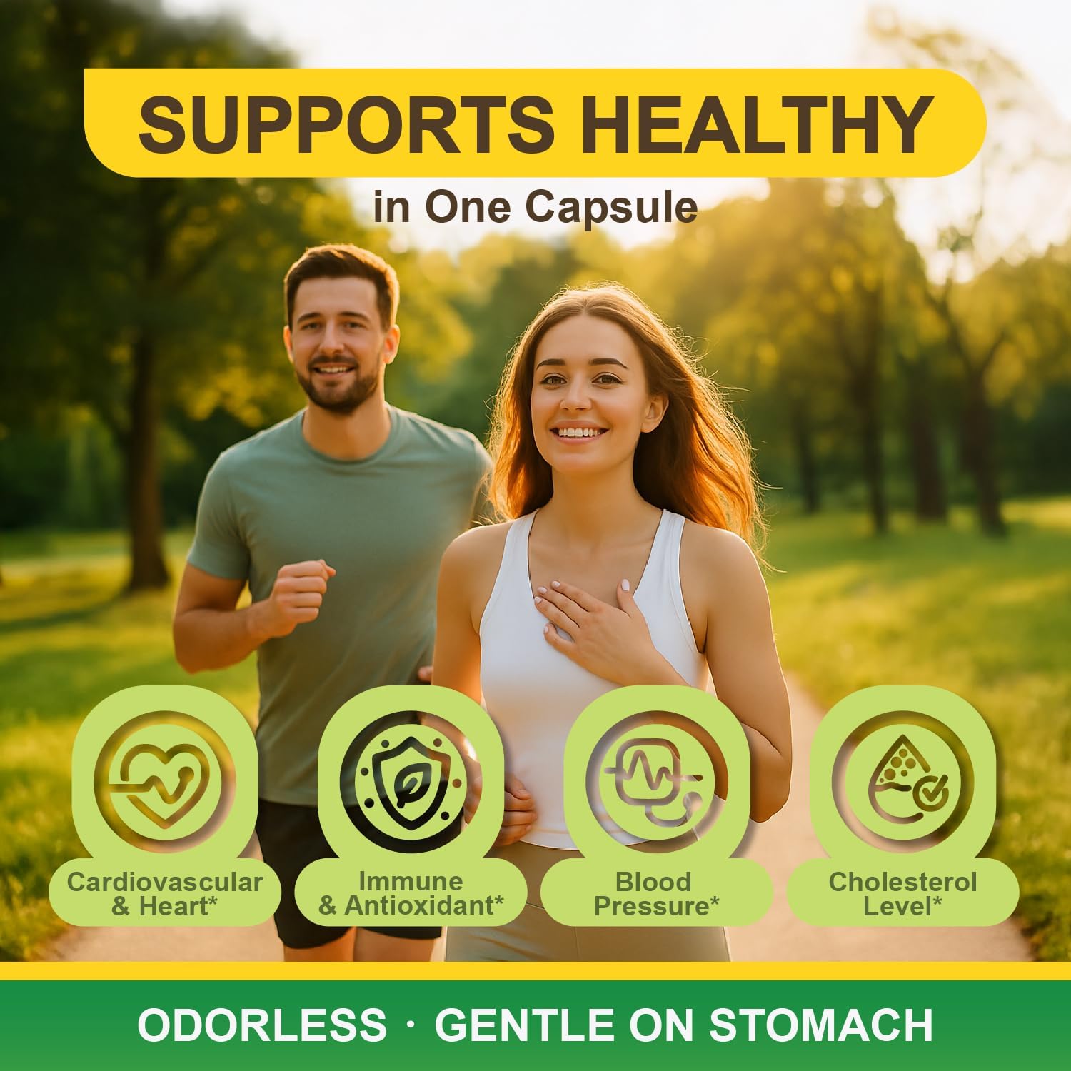 LOVITA Odorless Garlic Capsules, 5000mg Fresh Garlic Equivalent, 1.25% Allicin Extract, Supports Heart, Blood Pressure, Cholesterol & Immune System, Non-GMO, Gluten-Free, 300 Vegan Capsules