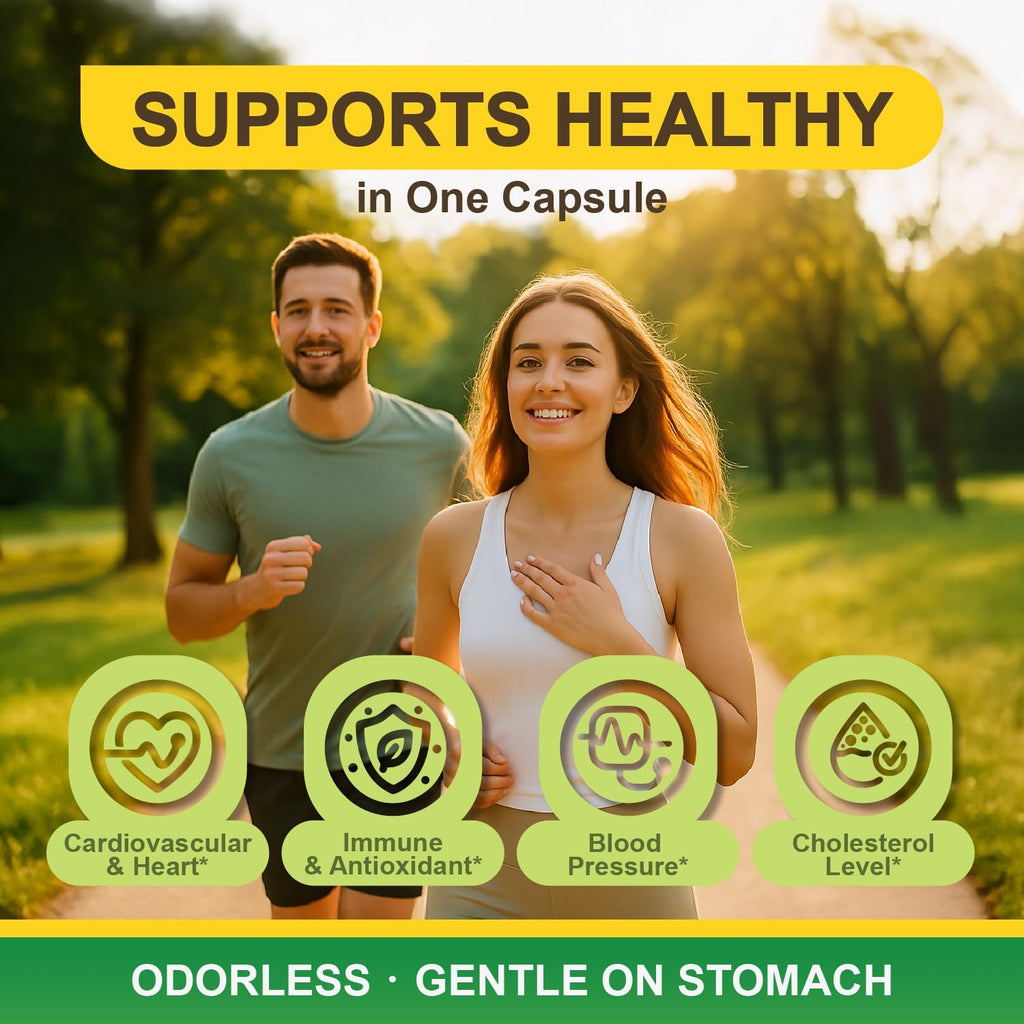 LOVITA Odorless Garlic Extract, 5000mg Fresh Garlic Equivalent, Standardized to 1.25% Allicin, Supports Heart, Blood Pressure, Cholesterol & Immune System, Non-GMO, Gluten-Free, 180 Vegan Capsules