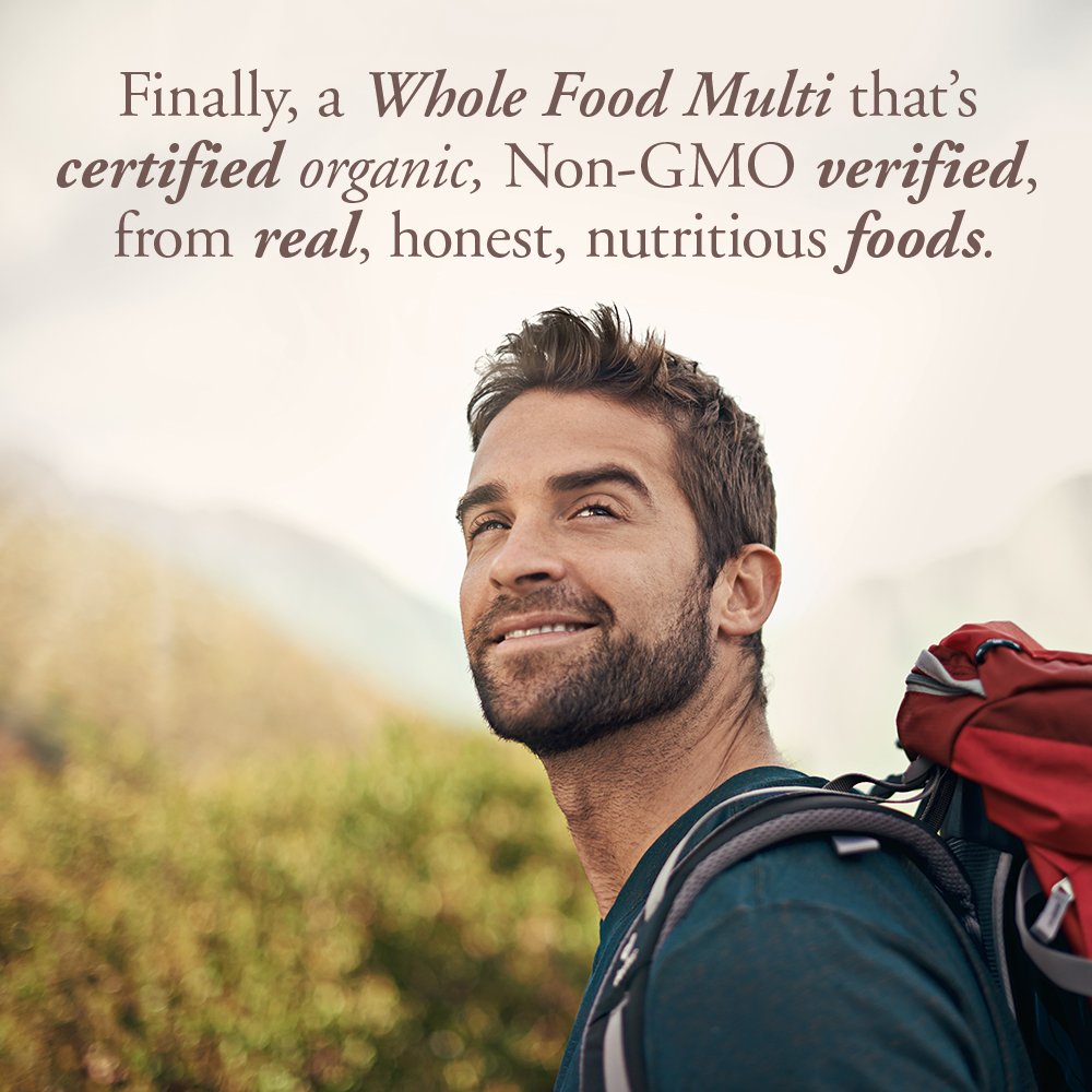 Garden of Life Once Daily Whole Food Multivitamin for Men, Organic Mens Vitamins & Minerals, Vitamin C, Zinc, Vegan, for Health & Well-Being, 60 Tablets