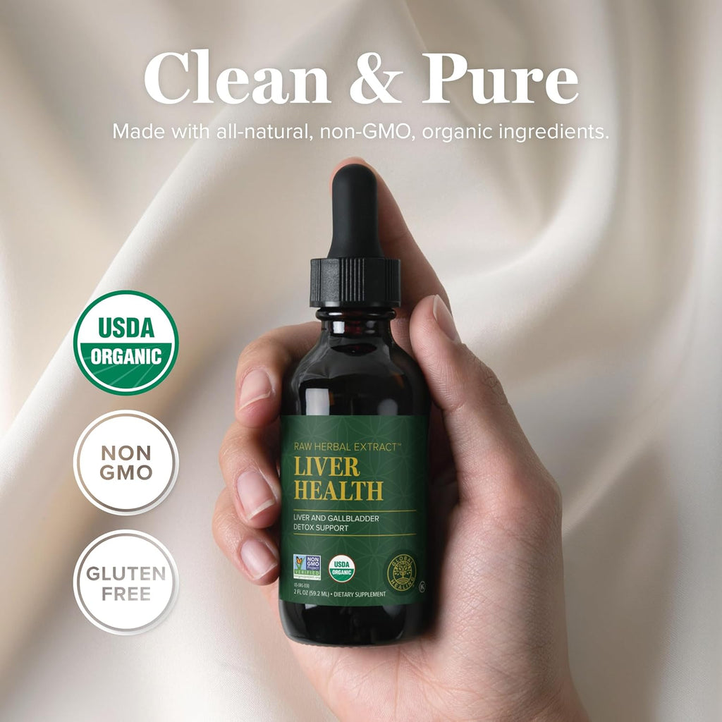 Global Healing Center - Liver Health - Organic Milk Thistle Supplement for Detox & Gallbladder Support - Dandelion Root Supplement for Cleanse & Repair (2 Fl Oz)