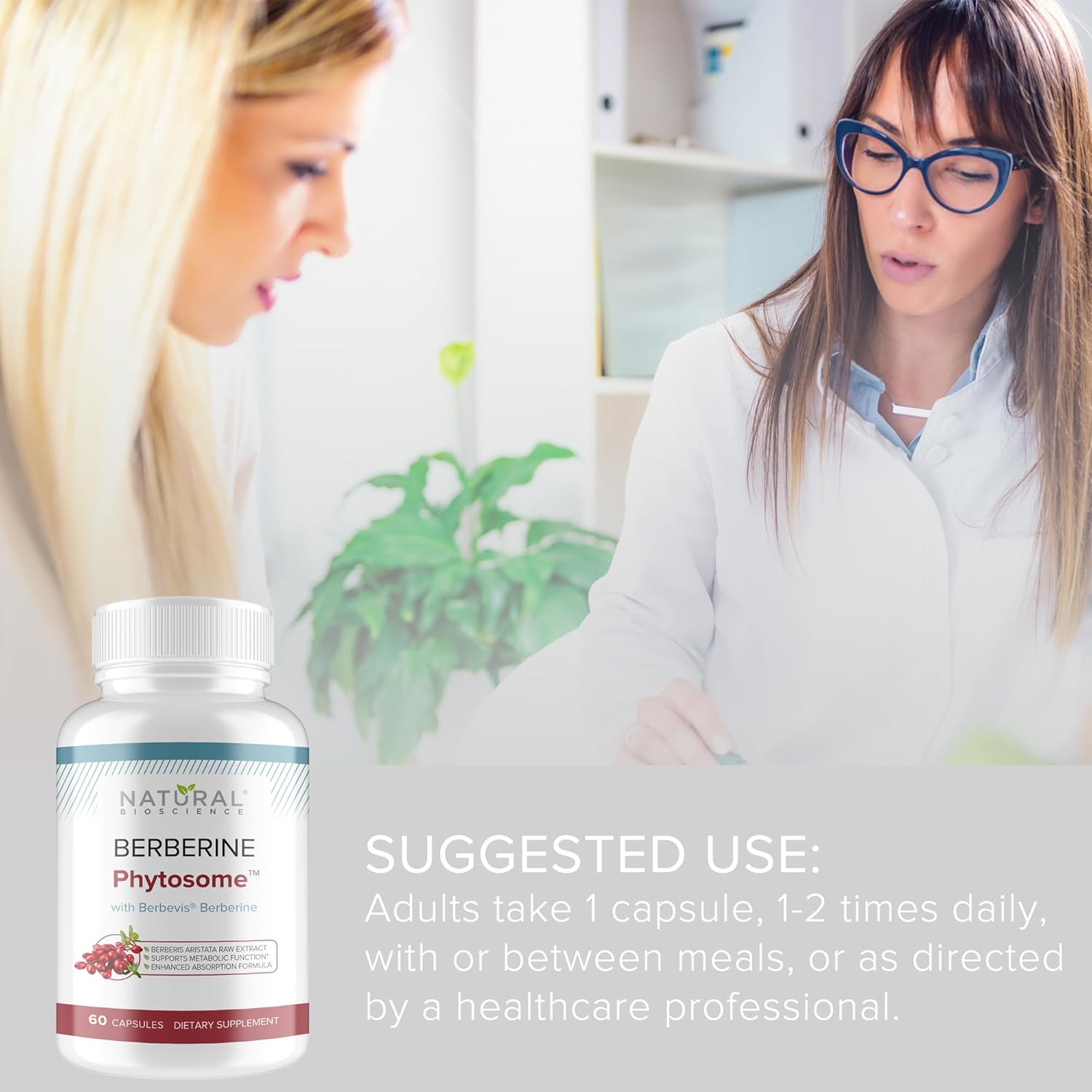 Berberine Phytosome with Berbevis, 550mg Enhanced Absorption Supplement for Metabolic Support & Heart Health, Highly Bioavailable Berberine Complex, Gluten-Free, Non-GMO, 120 Vegetarian Capsules