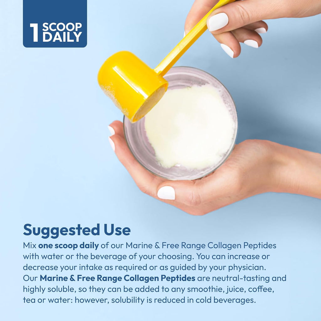 ANDREW LESSMAN Marine, Free Range Collagen Peptides Powder and MSM 120 Servings - Supports Radiant Smooth Soft Skin, Comfortable Joints. Super Soluble No Fishy Flavor No Additives Non-GMO