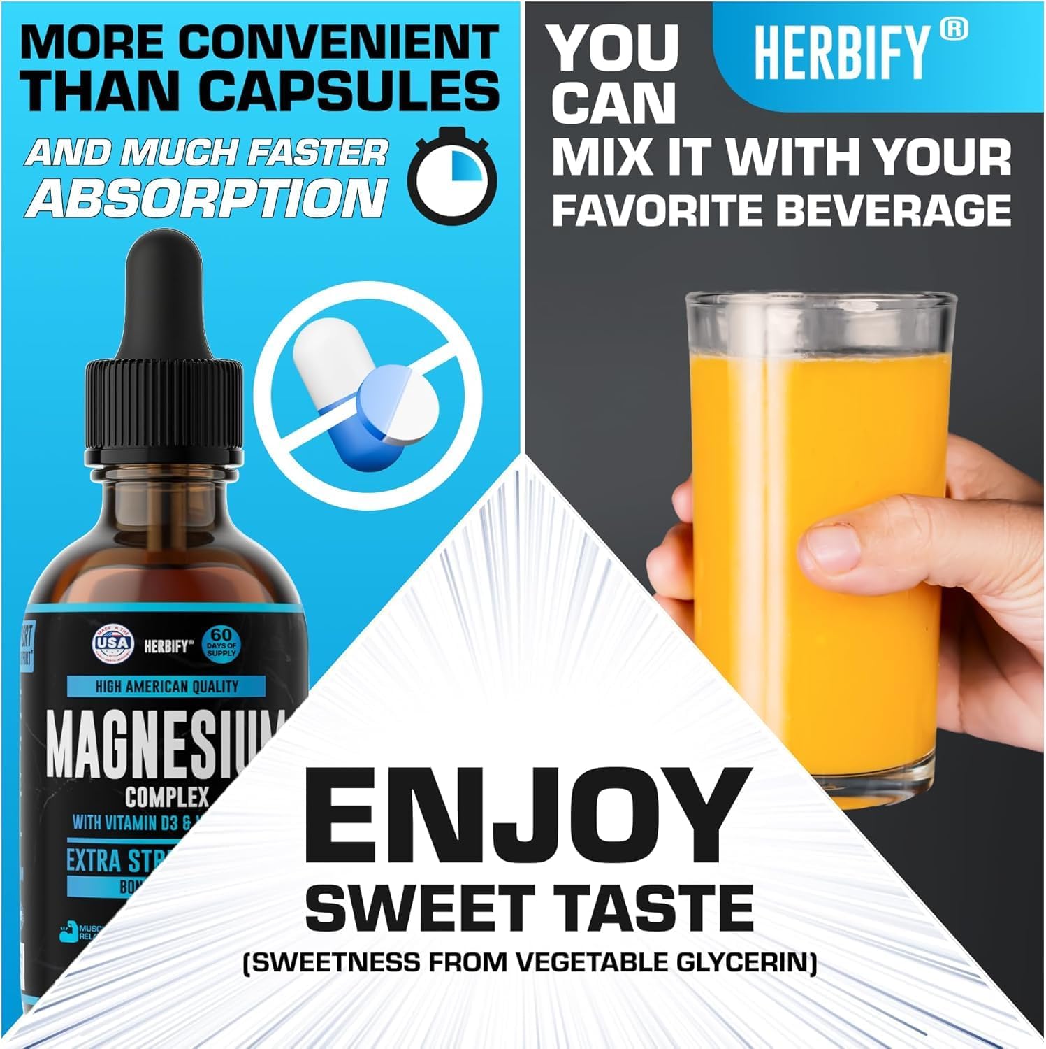 Magnesium Complex Drops - Magnesium Glycinate Liquid Citrate L-Threonate Complex with Vitamin D Vitamin B6 Vitamin C - Potassium supplement for Muscle, Mood, Heart & Nerve Support – Made in USA - 4 Oz
