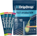 DripDrop Hydration Packets - Sunburst Variety Pack - Single Serve Electrolytes Powder Drink Mix - Lemon Lime, Strawberry, Peach, Black Cherry - Non-GMO, Gluten Free, Vegan - 16 Sticks