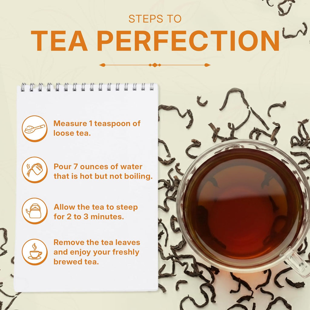 Tealeaf & Co. Earl Grey Black Tea Blended with Bergamot Extract (Loose Leaf Form) - Premium Sweet & Sour Flavored Tea - Contains Low Caffeine - Upto 50 Servings (3.52oz/100gm)