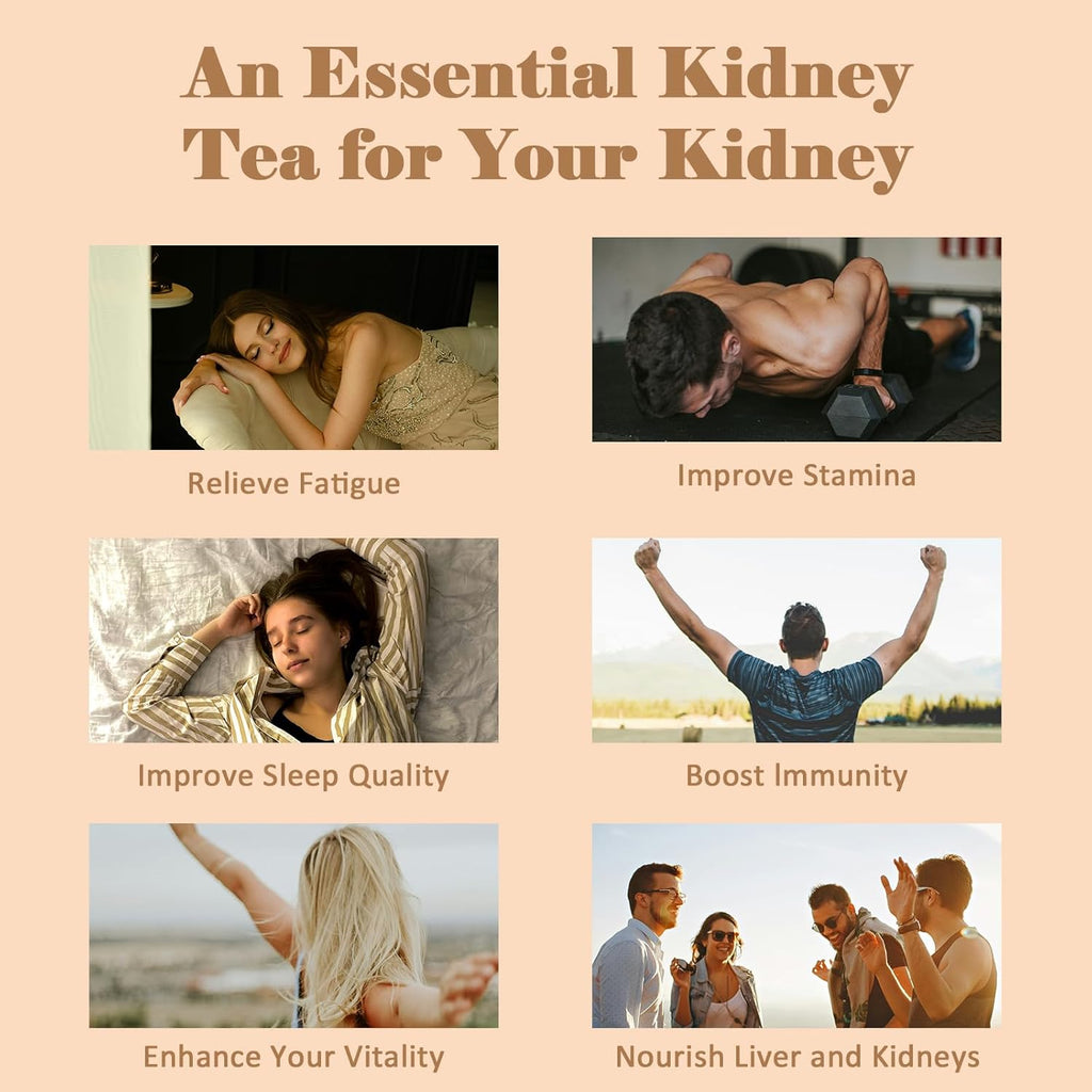 Kidney Tea Formula Ginseng Six Treasure Tea - Pure Natural Chinese Traditional Herbal Ginseng Six Treasure Kidney Detoxification Purification Tea Bag, Contains 7 Precious Ingredient Formulas (60 bags/2 Pack)