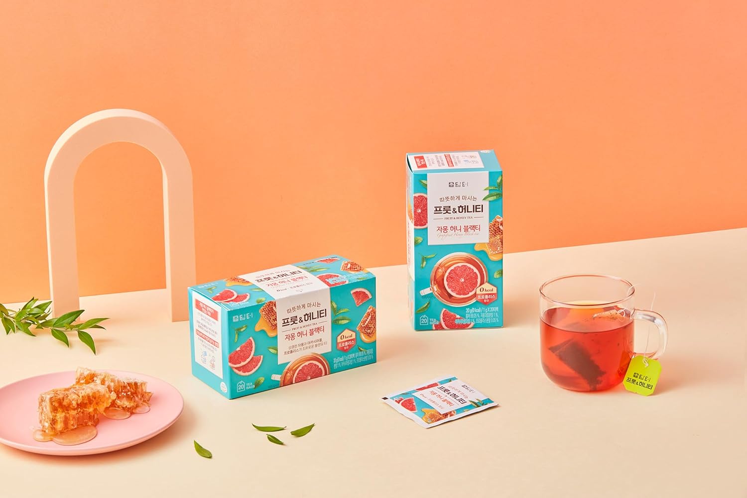 Damtuh Grapefruit Honey Black Tea – Fruity & Sweet Herbal Tea Blend, 20 Tea Bags (1g each)