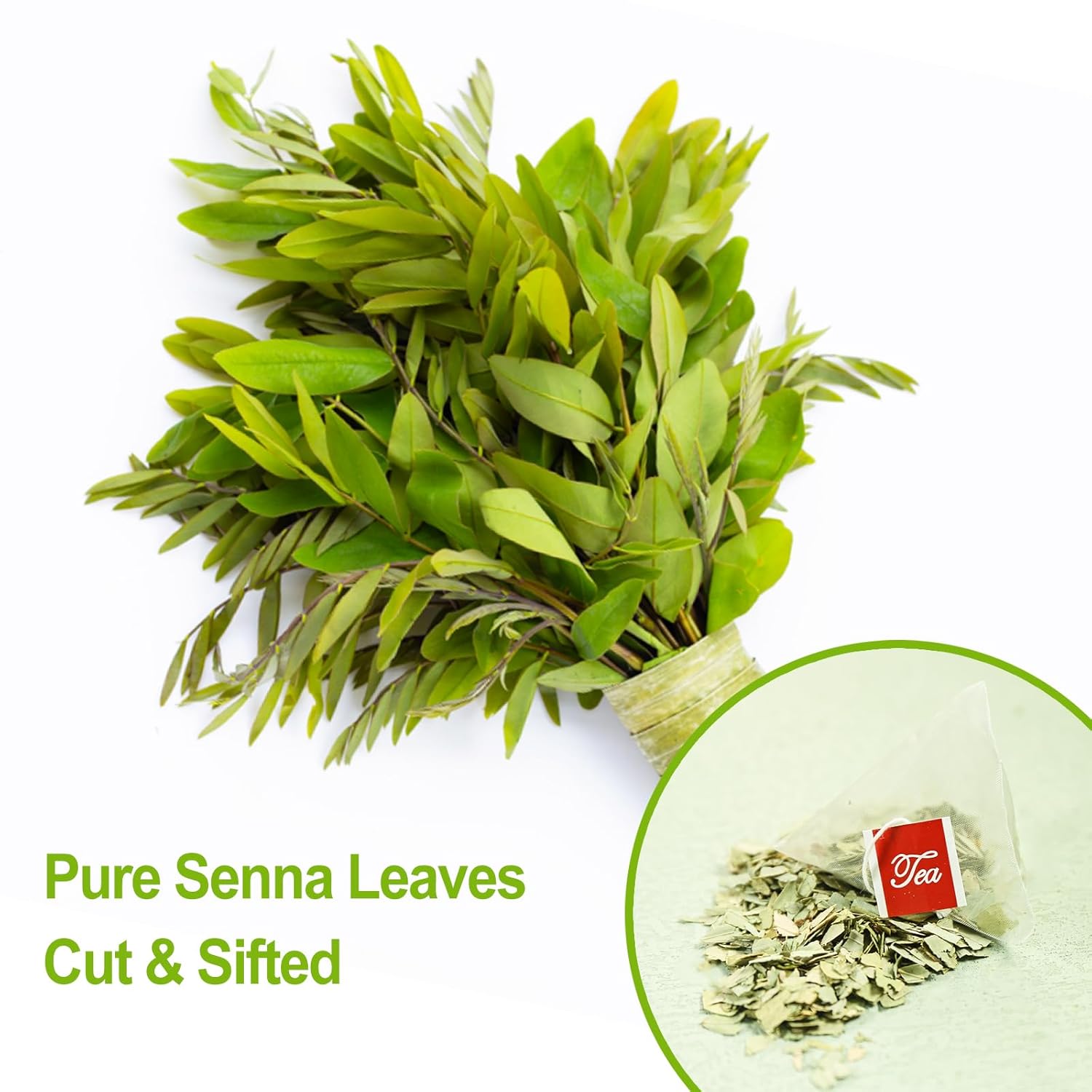 FullChea - Senna Tea, 50 Teabags, 1.5g/bag - Naturally Senna Leaf Tea for Constipation - Non-GMO - Caffeine-free - Support Digestion & Boost Immune System