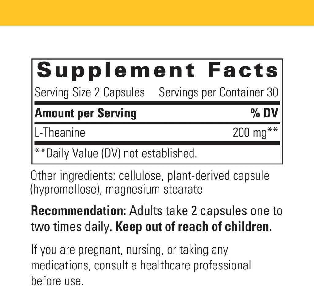 Integrative Therapeutics L-Theanine - Amino Acid Supplement for Stress & Relaxation Support* - Vegan, Gluten-Free & Dairy-Free - 60 Capsules (30 Servings)