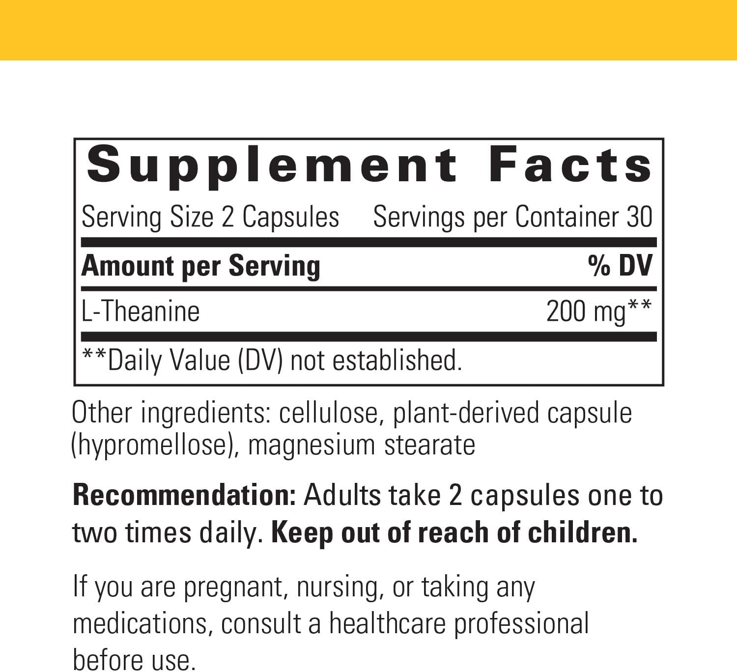Integrative Therapeutics L-Theanine - Amino Acid Supplement for Stress & Relaxation Support* - Vegan, Gluten-Free & Dairy-Free - 60 Capsules (30 Servings)