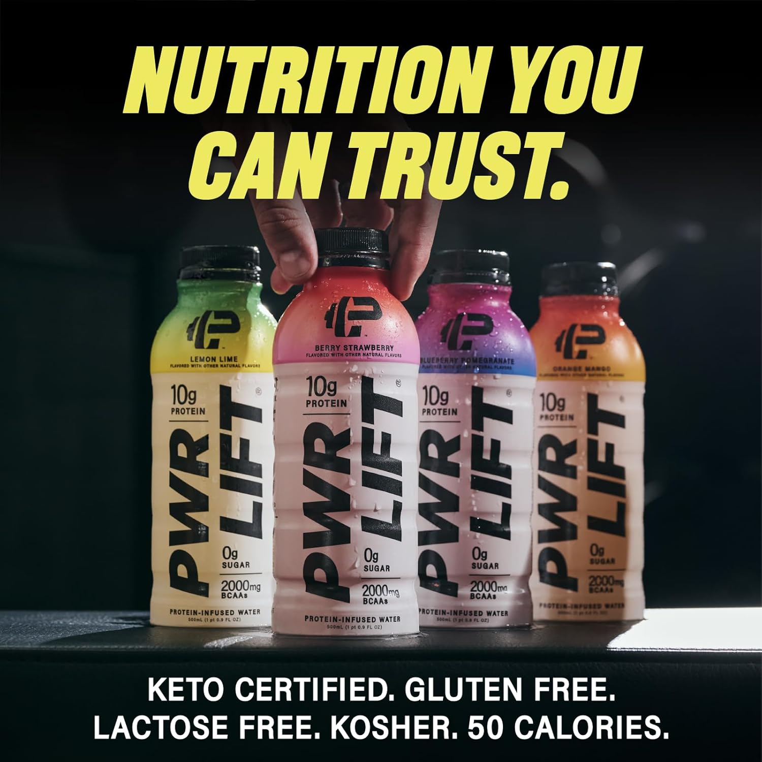 Whey Protein Water Sports Drink by PWR LIFT | Blueberry Pomegranate | Keto, Vitamin B, Electrolytes, Zero Sugar, No Artificial Flavors, No Chalky Aftertaste | | Post-Workout Energy Protein Beverage | 16.9 Oz (Pack of 12)