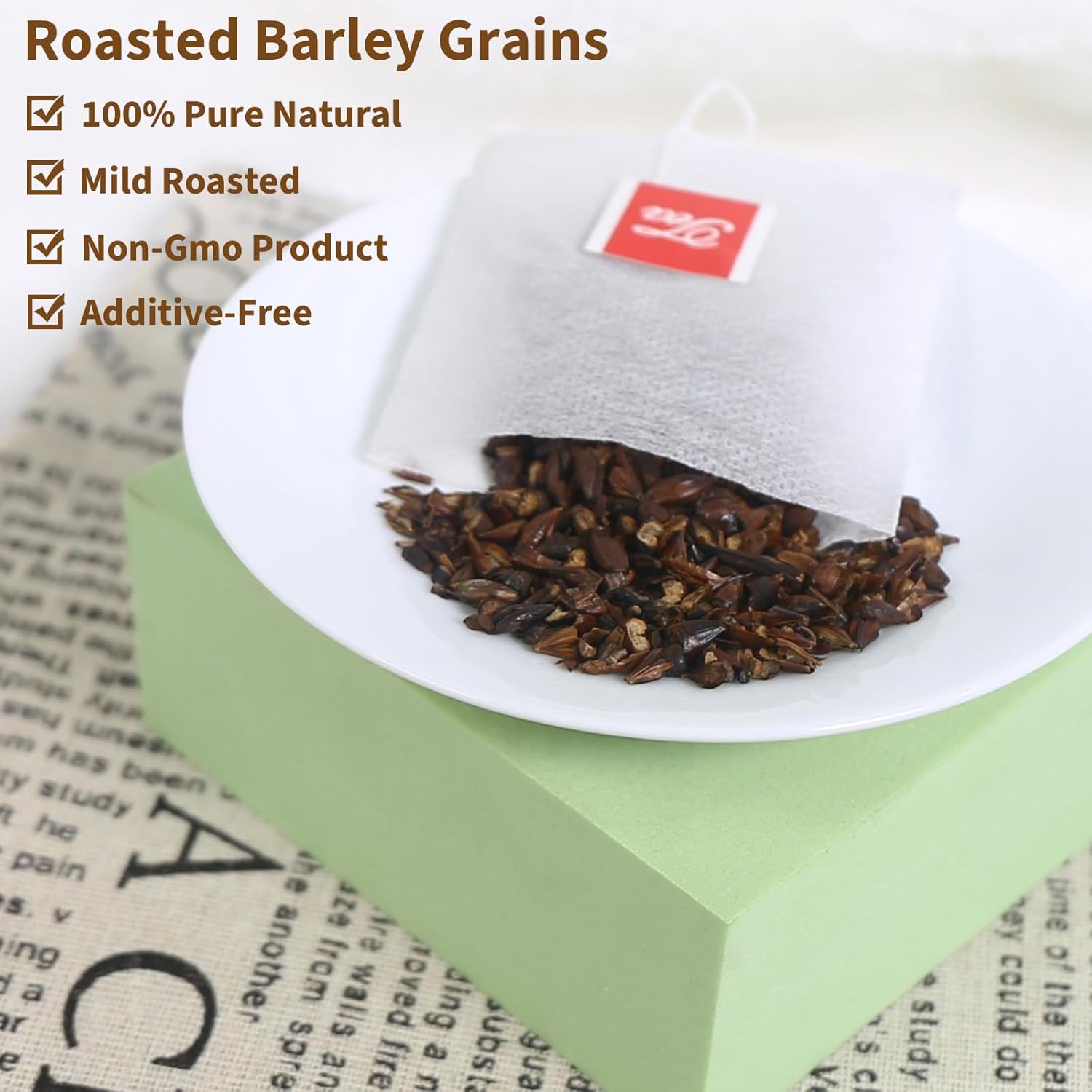TEARELAE - Barley Bags - 4g x 50 Count - 100% Pure Natural Roated Barley Grains Herbal Tea - Mugicha - Non-GMO - Caffeine-free - Gently Sweet & Mellow