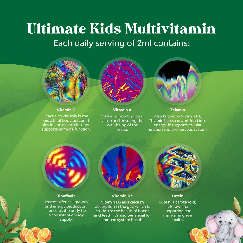 Natures Craft Liquid Multivitamin for Kids Immunity Support - Yummy Toddler Supplement with a C D3 E B6 and Vitamins of All Ages High Absorption