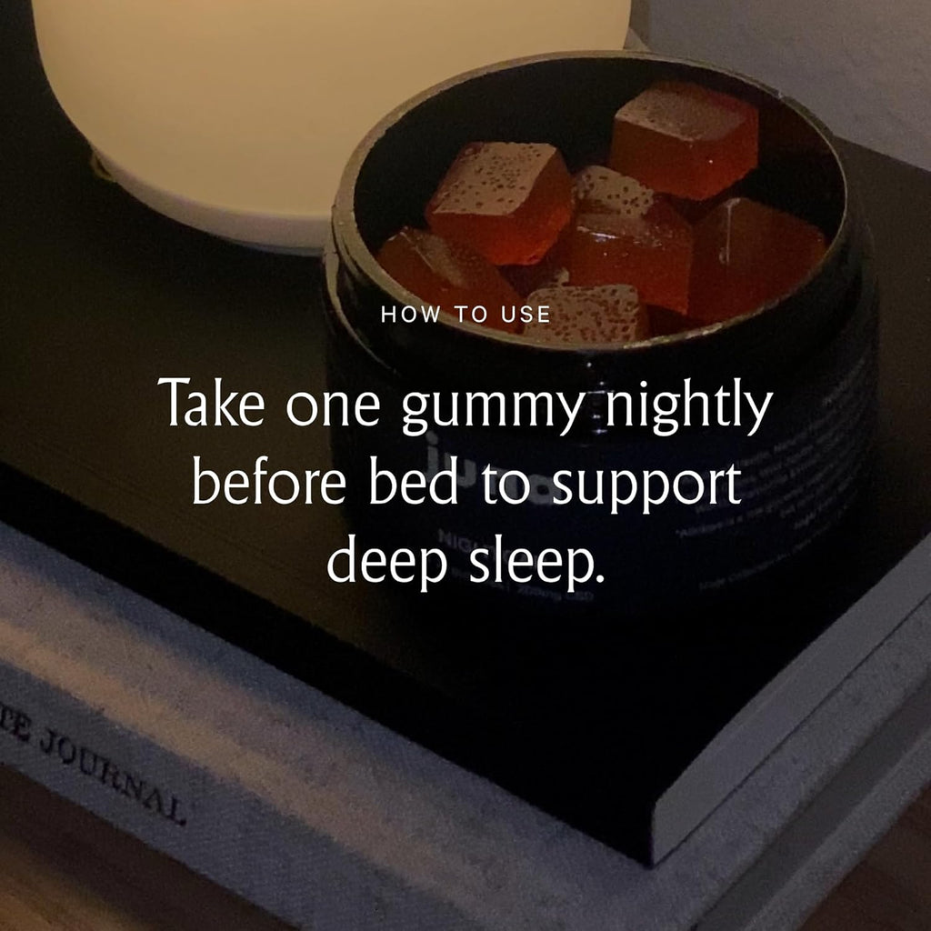 Juna Nightcap Sleep Gummies (2-Pack) – Sugar-Free, All-Natural Sleep Aid with Low-Dose Melatonin, Tart Cherry, GABA, Magnesium, Chamomile &