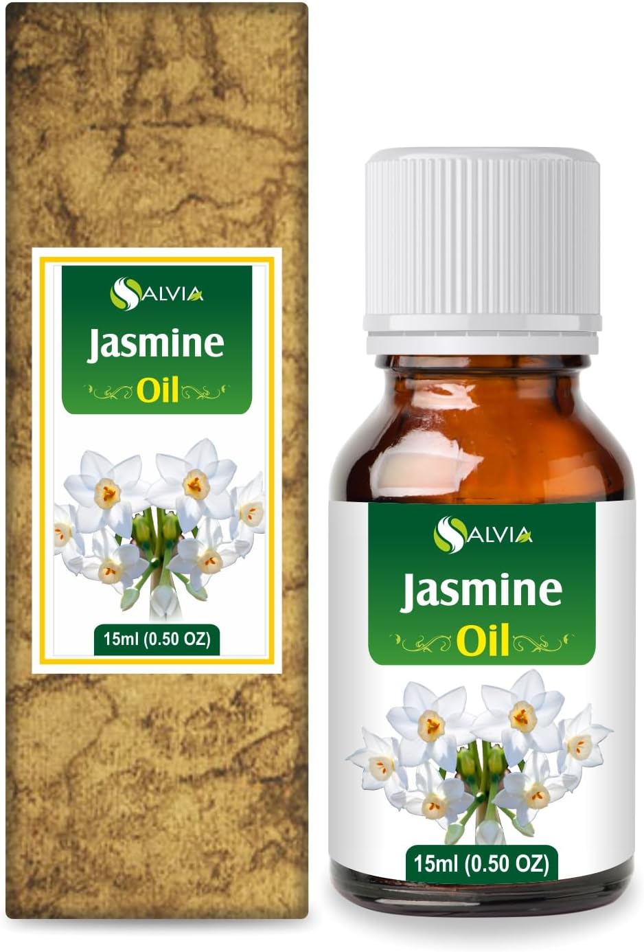 Jasmine (Jasminum Grandiflorum) Essential Oil Pure & Natural Undiluted Uncut Oil | Use for Aromatherapy, Skin & Hair - Therapeutic Grade - (15 ML)