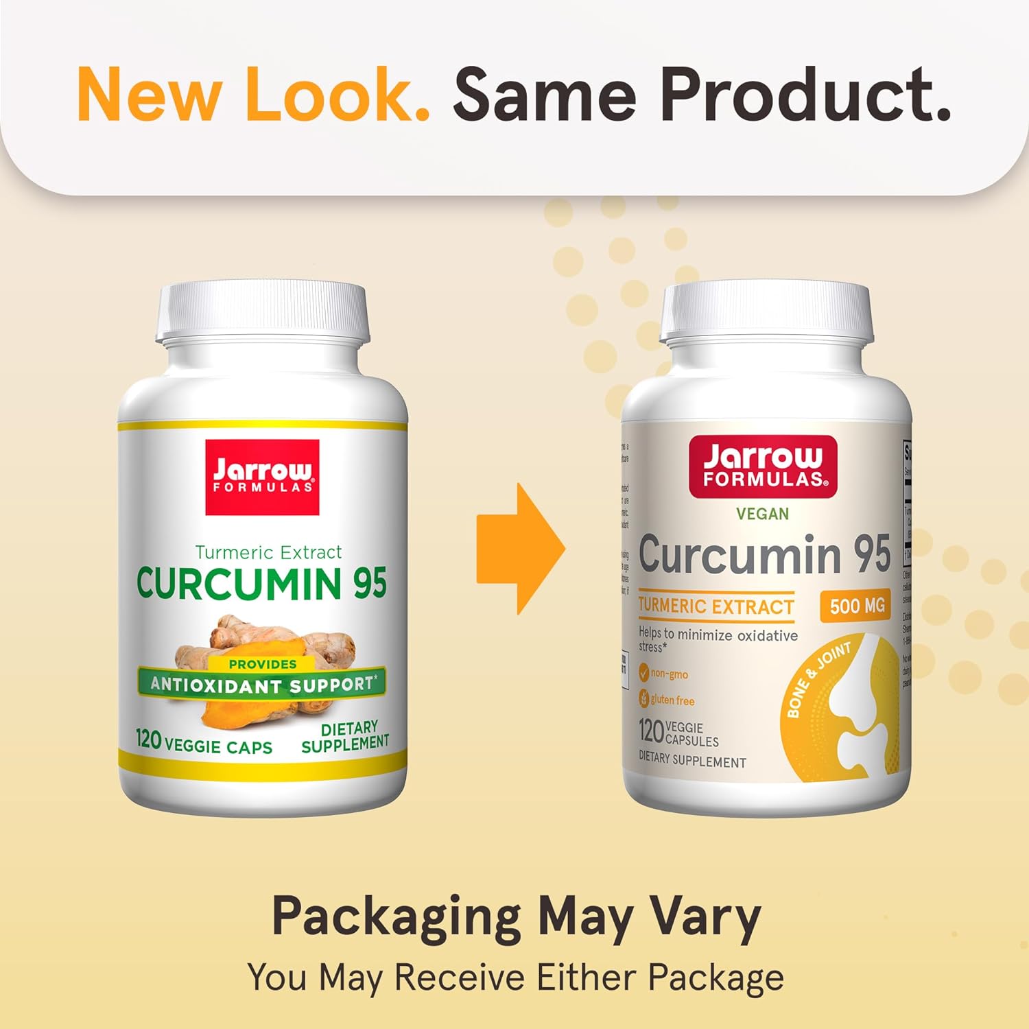 Jarrow Formulas Turmeric Curcumin Supplement - Curcumin 95, Turmeric Supplements, 500 mg for Antioxidant & Joint Support, 120 Capsules