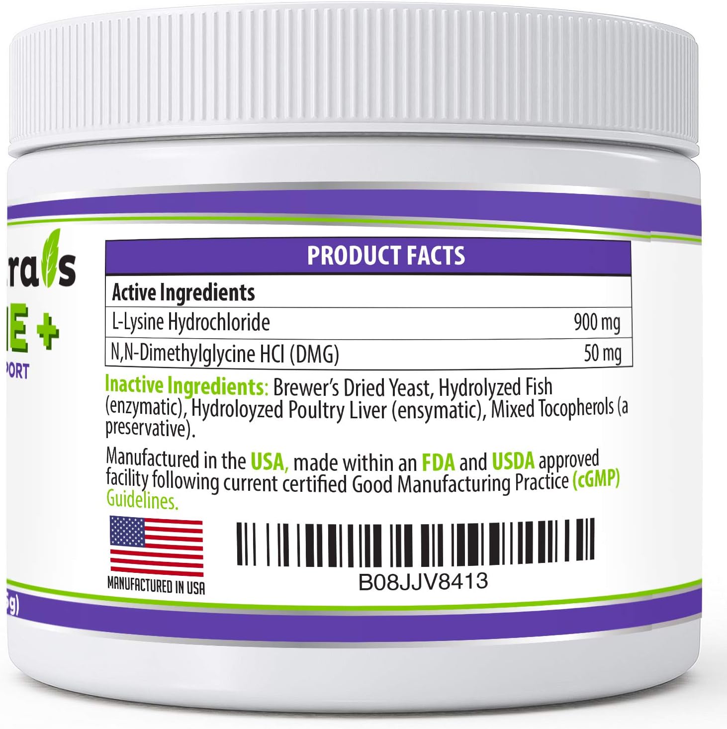 Trulysine Plus L-Lysine for Cats Immune Support Oral Powder 8oz/226g - Cats & Kittens of All Age, Sneezing, Runny Nose Squinting, Watery Eyes-Fish & Poultry Flavor (U.S.A)(225 Grams (900mg / Scoop))