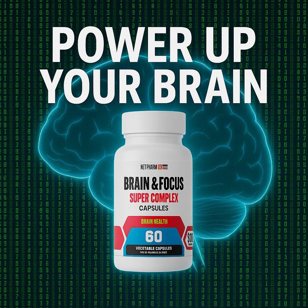 Brain & Focus Nootropic Super Complex Supplement for Brain Support and Performance, Improved Focus Memory and Mental Performance