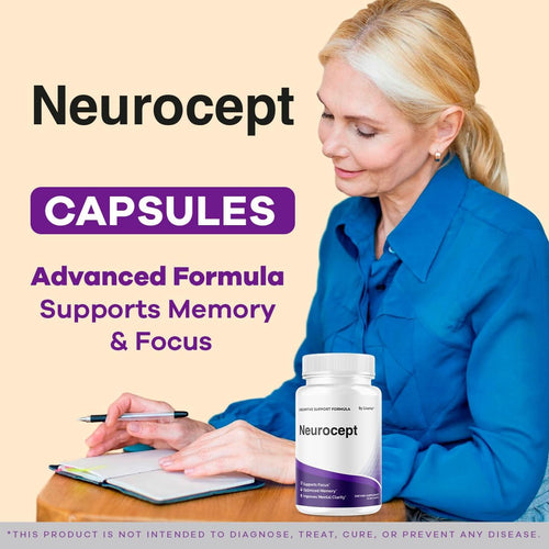 (3 Pack) Neurocept Brain Supplement Capsules - Official Neuro cept Brain & Memory Focus Support Advanced Formula, Neurocept Pills Daily Support for Overall Health & Wellness, 180 Capsules for 3 Months