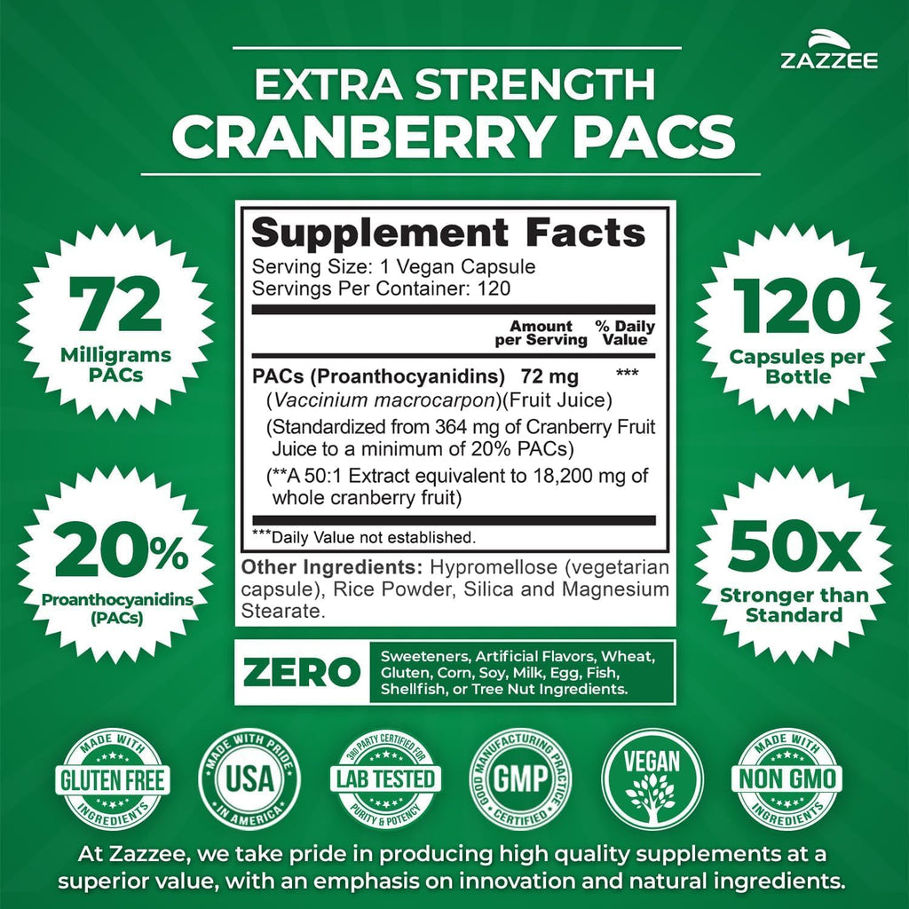 Zazzee Ultimate Urinary Tract Support Bundle | Super Concentrated Proanthocyanidin Cranberry Extract Capsules Plus D-Mannose 1000mg Capsules for UT & Bladder Cleansing