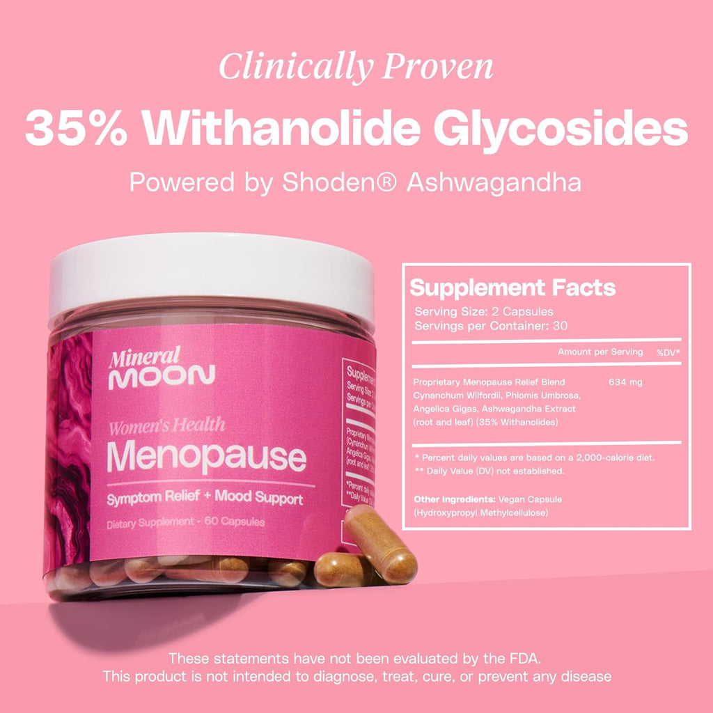 Menopause Supplements for Women - Science-Backed Formula for Hot Flashes, Mood Swings & Night Sweats Relief - Perimenopause/Menopause Relief - Antioxidant, Hormone Balance - 60 Capsules