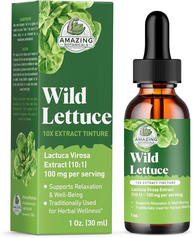 Amazing Botanicals Wild Lettuce 10X Extract Tincture 30,000 mg (1 Fl Oz (Pack of 1))
