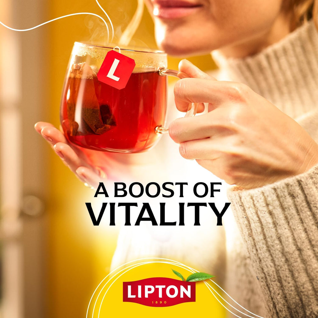 Lipton Black Tea Bags, Hot or Iced Tea with High Caffeine, 600 Total Bags (100ct - Pack of 6)