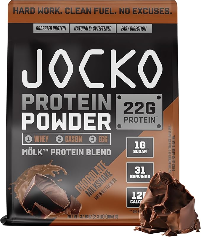 Jocko Fuel 3 Pack Gym Bundle - Creatine, Chocolate MOLK, & Blue Raspberry Pre Workout