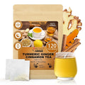 FullChea - Turmeric Ginger Cinnamon Tea Bags, 120 Teabags, 2g/bag - Premium Turmeric, Ginger, Cinnamon - Non-GMO - Caffeine-free - Aid Digestion & Boost Immunity