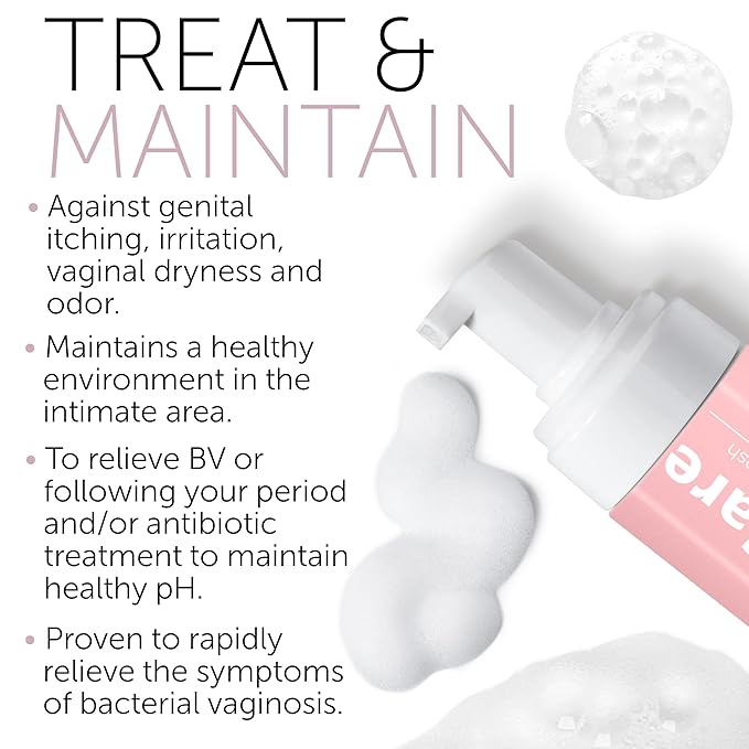 Feminine Wash | BV Treatment For Women | ph Balance Feminine Wash for Bacterial Vaginosis Treatment | Probiotic & Prebiotic Cleanser | Vaginal Dryness Hydration & Odor Control