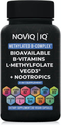 11-in-1 Methylated B-Complex Supplement: 680mcg L-Methylfolate(5-MTHF) Thiamine(B1) Riboflavin(B2) Pyridoxal(B6) Methylcobalamin(B12) - VegD3® + Nootropics - 1,100mg+ Serving - 60 Count