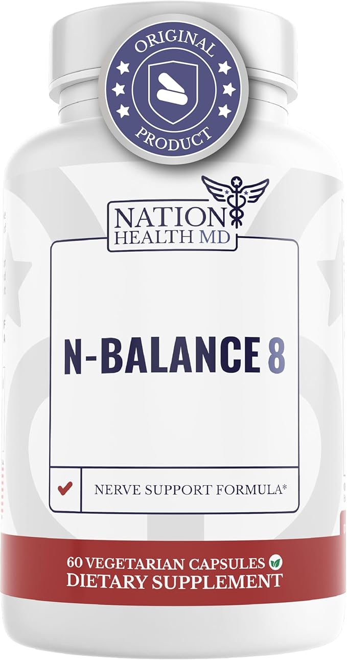 N-Balance 8 - Nerve Support Formula - Nerve Support Supplement with Alpha Lipoic Acid, Benfotiamine and ALA - Nerve Health Supplements for Men & Women, 60 Capsules