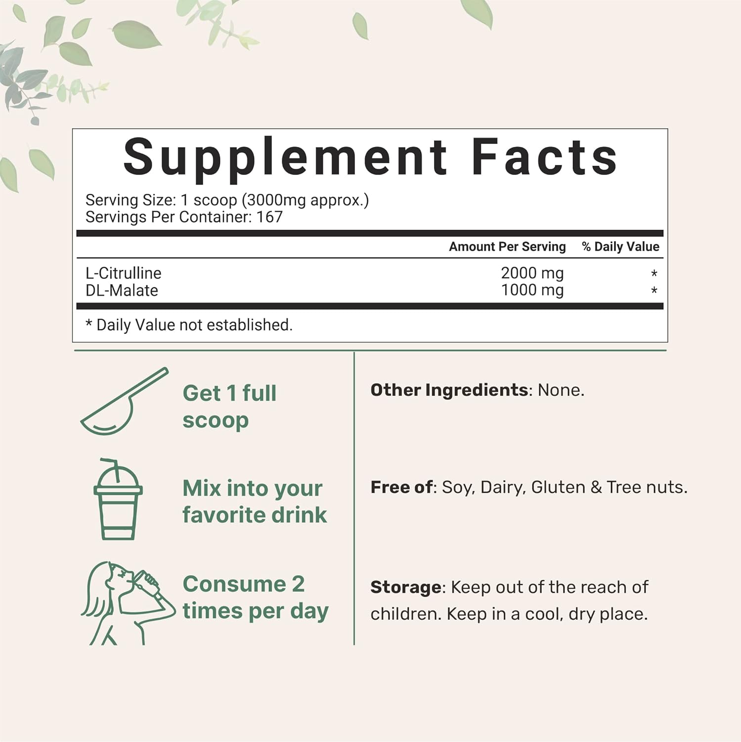 Pure L Citrulline Malate 2:1 Powder, 500 Grams, Filler Free, Vegan Citrulline Supplement and Citrulline Nitrate, Supports Muscle Performance, Endurance and Strength, Unflavored, Dissolve Easily