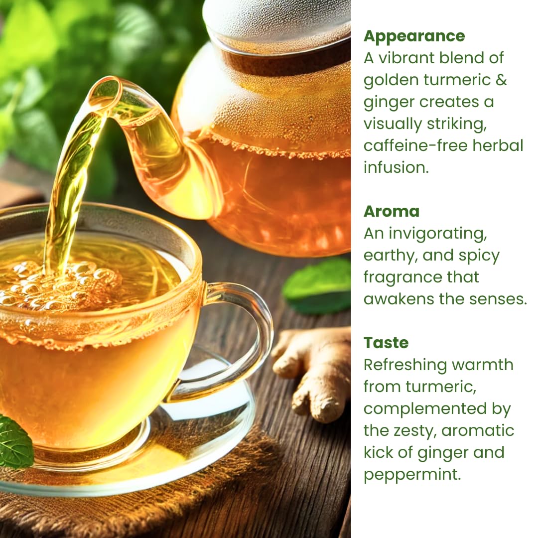 Rachel's Tea: Turmeric, Wild Yam, Ginger, Marshmallow, Chamomile, Peppermint, Fennel, Slippery Elm: 30 bags, 60 cups